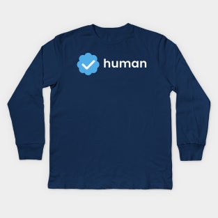 Verified Check - Verified Human Kids Long Sleeve T-Shirt